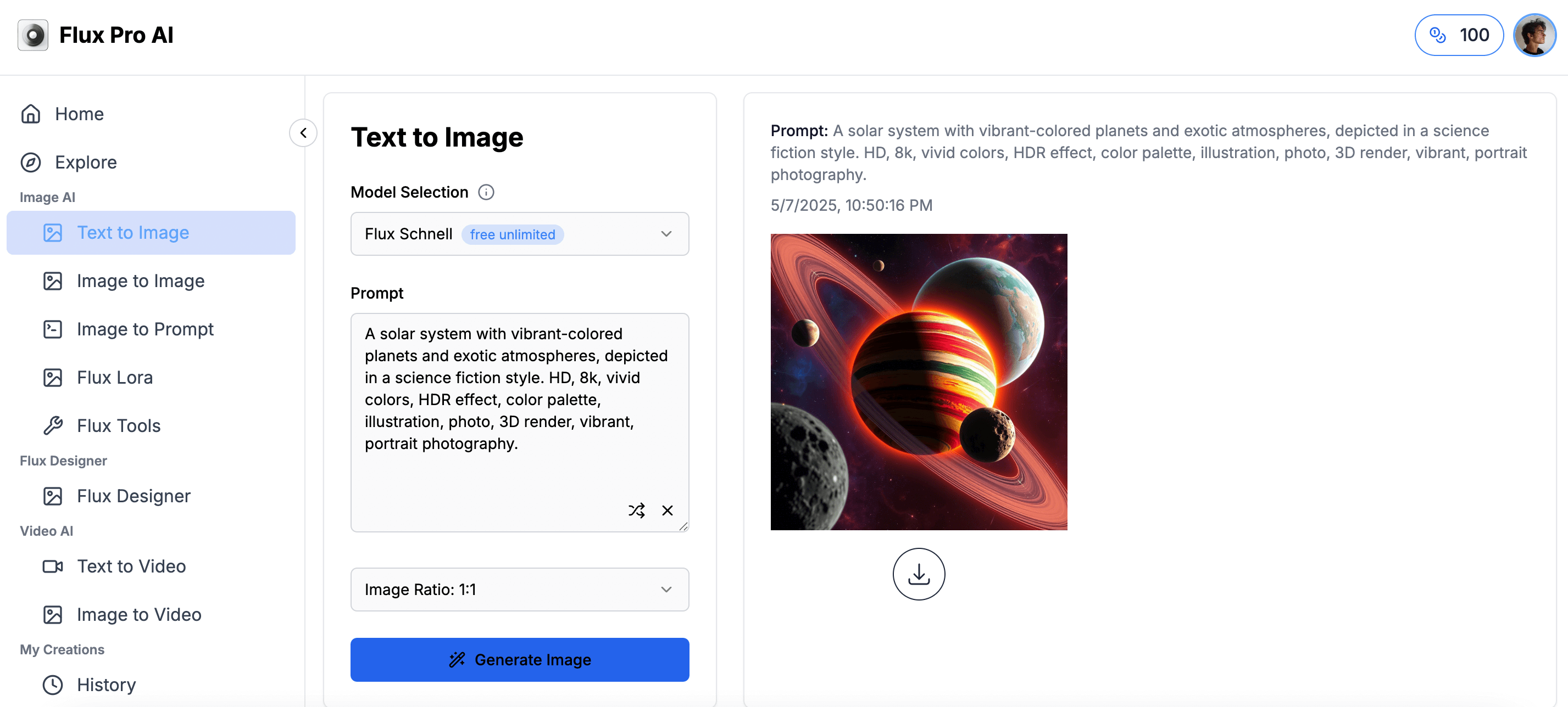 Flux text-to-image Interface: ein offener Bildmotor mit kostenlosem Kontingent und solider technischer Qualität