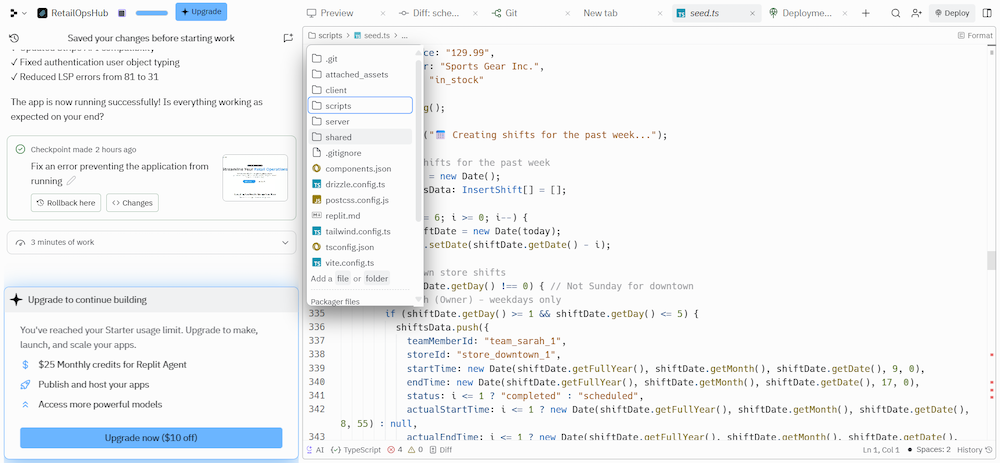 Replit in the browser: editor, agent, console, and instant deployment all on one page