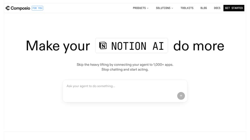 Screenshot of Composio's homepage in May 2026