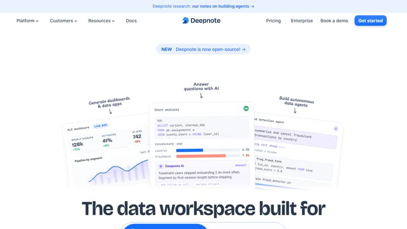 Screenshot of Deepnote's interface (the tool you want to replace)