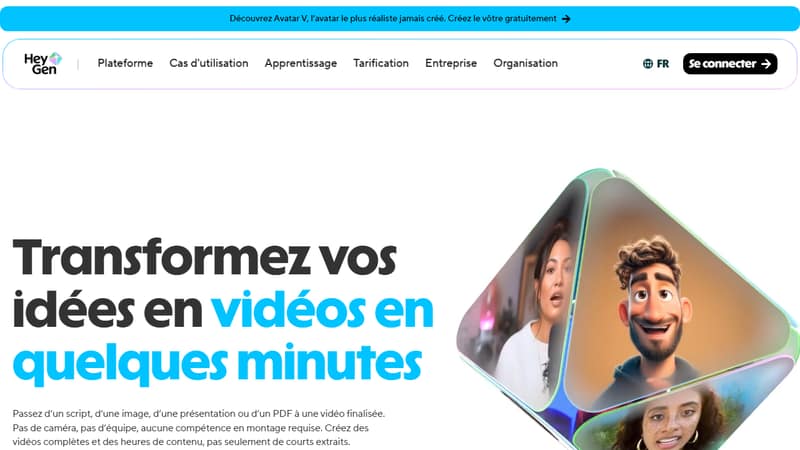 Capture de l'interface HeyGen en mai 2026