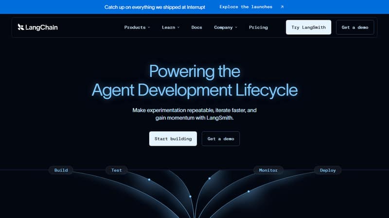 Screenshot of the LangGraph homepage in May 2026