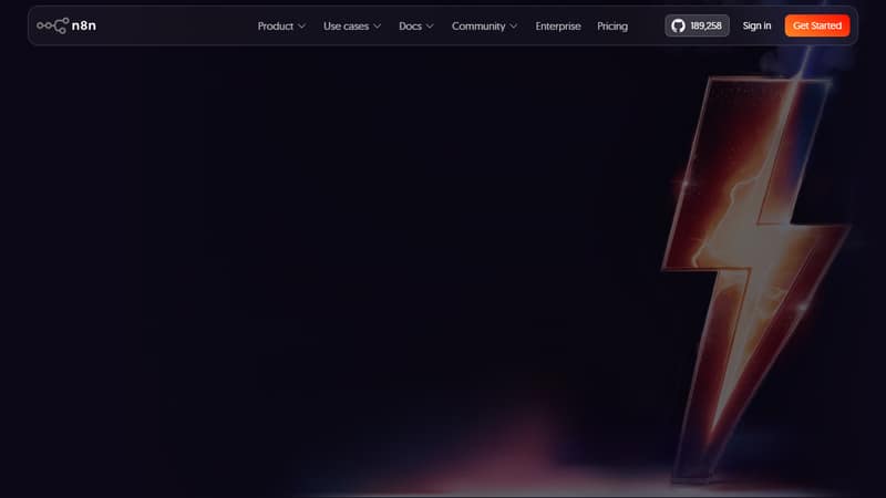 Screenshot of the n8n homepage in May 2026