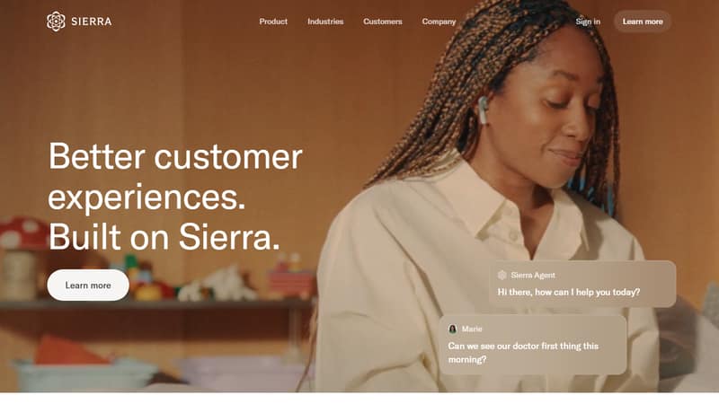 Screenshot of Sierra homepage in May 2026